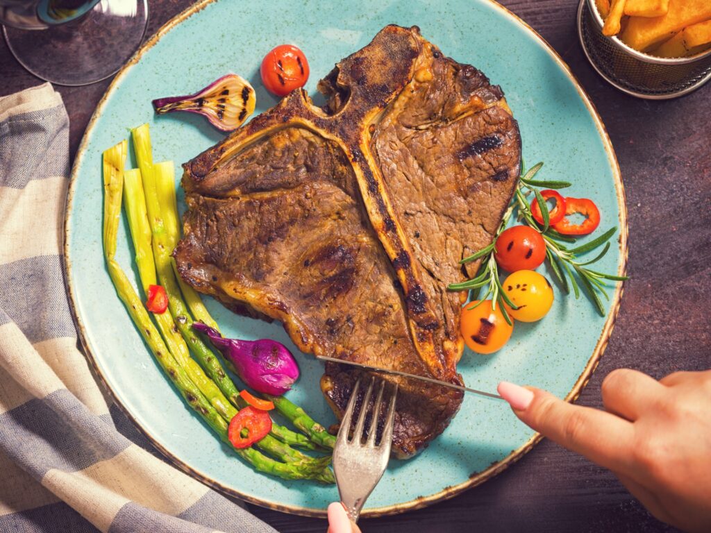 Does eating meat affect the skin and when does eating it become harmful?