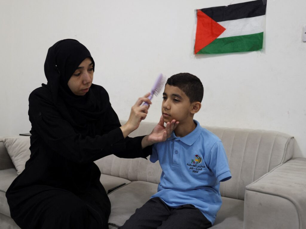 Armless child from Gaza dreams of becoming a pilot after being evacuated to Qatar