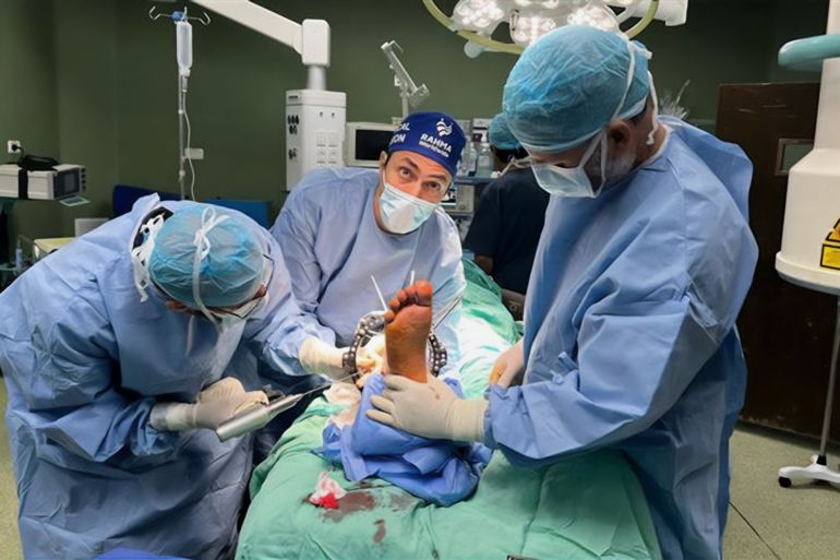 Dr. Anas Hijjawi, an orthopedic and joint surgery specialist, a doctor who visited Gaza within a mission with the Rahil Foundation around the world, and worked in the Department of Practic Surgery in the Nasser Medical Complex, in April 2025