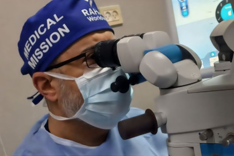 Dr. Diaa Ahmed Rashdan - Senior Consultant in Ophthalmology and its surgery, Head of El -Ayoun Department, Sidra Medical Hospital, Qatar, a doctor who visited Gaza within a mission with the Rahma Foundation around the world, and worked in the Department of Pathology at the European Gaza Hospital, in April 2025