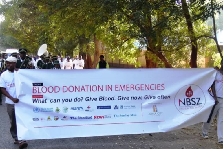 A World Blood Donor Day Awareness Street March in Zimbabwe (Courtesy of Nbsz)