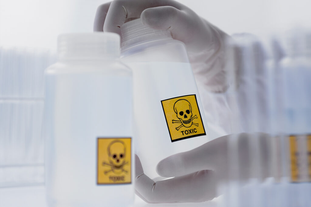 A chemical used in dry cleaning that harms the liver