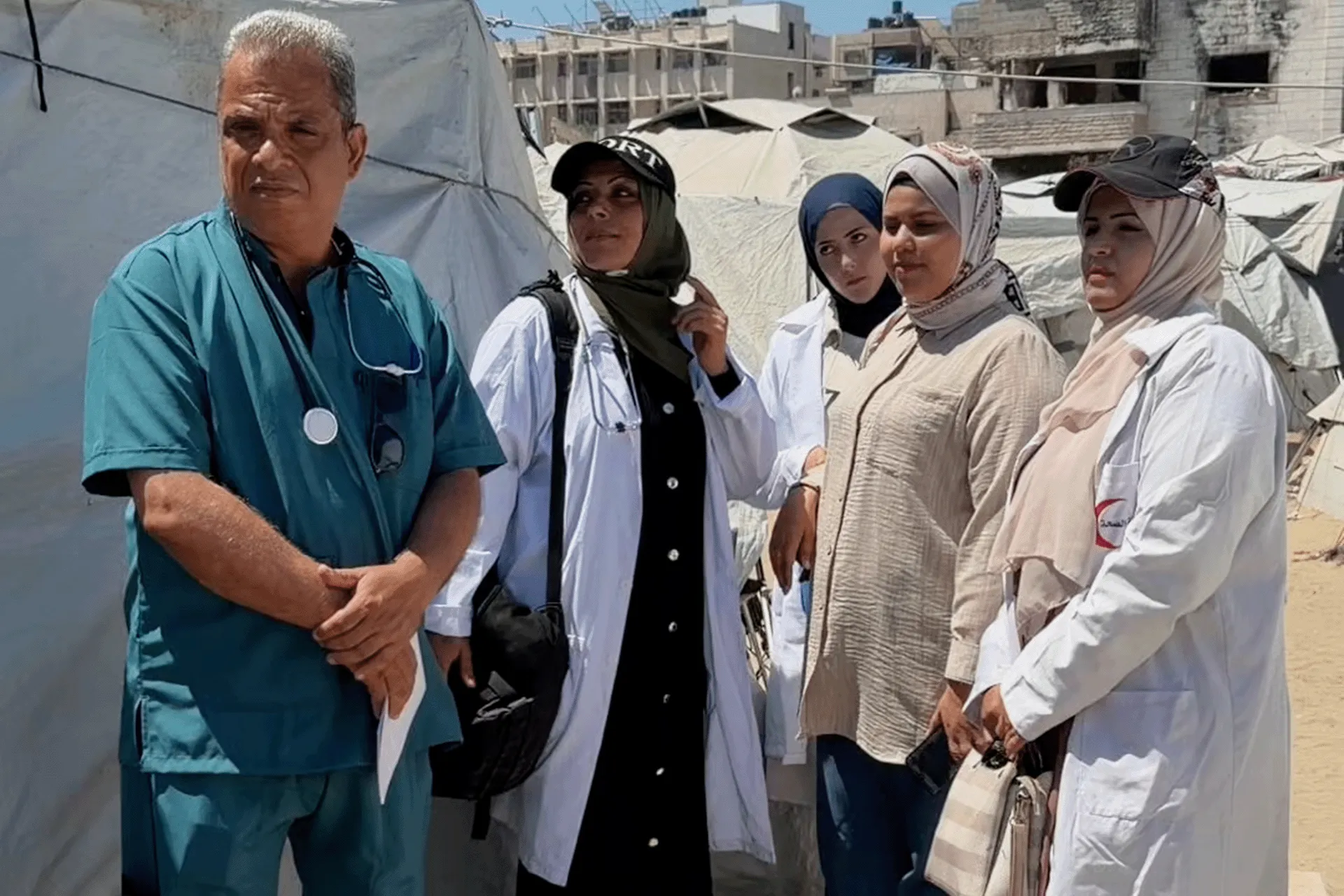 A volunteer medical team reaches patients in displacement tents in Gaza
