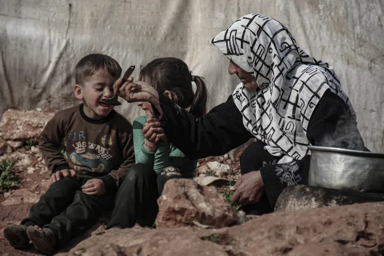 Syria - Idlib countryside - More than 600,000 Syrians suffer from stunting caused by malnutrition, according to UNICEF.
