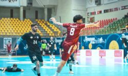 The Qatari junior handball team wins over its Iranian counterpart in the Asian Championship