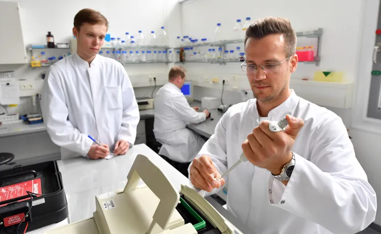 Researchers in a laboratory at the Technical University of Munich in 2018 (Getty)