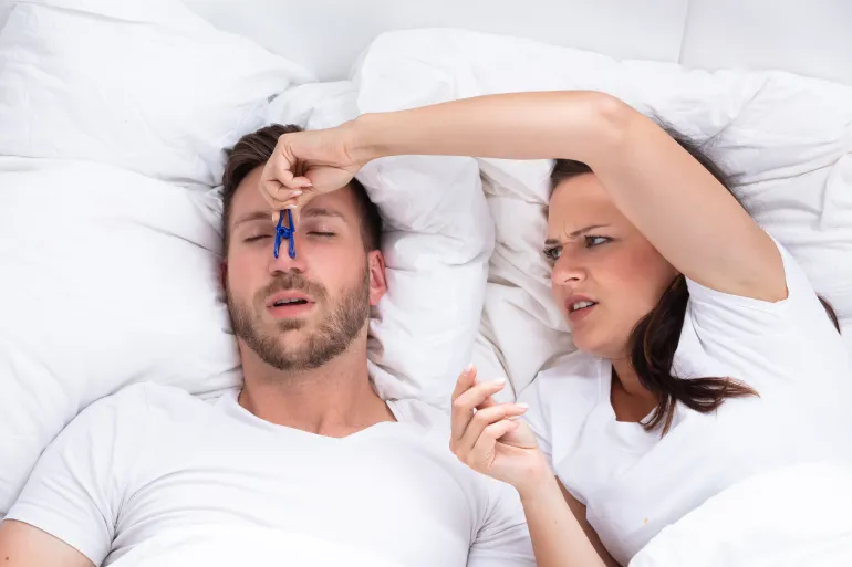 Mouth breathing during sleep may be a sign of obstructive apnea caused by airway narrowing