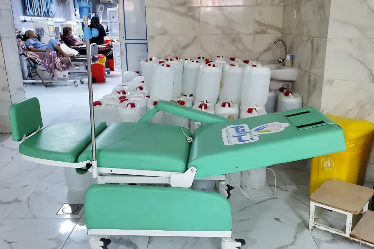 Patient bed inside Al-Thawra Hospital Center