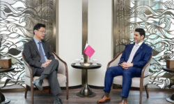 The Governor of Qatar Central Bank meets with the Managing Director of the Monetary Authority of Singapore and a number of economists – each separately